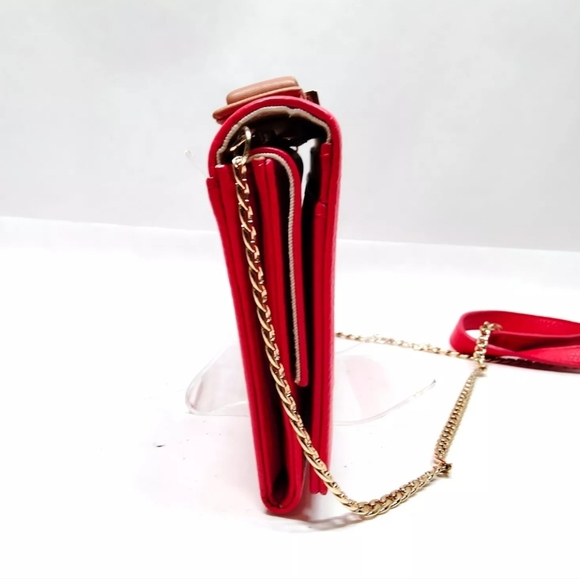 SEE BY CHLOE Crossbody Bag Pink Leather WOC True Wallet on a Chain Purse - Picture 3 of 9